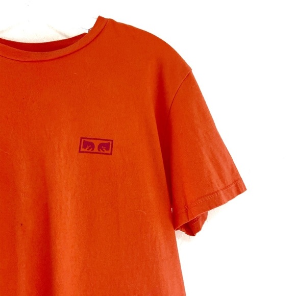 Obey No One Classic Crew Orange T-Shirt Size Small - Picture 3 of 5